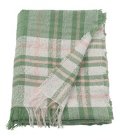 KOC IKEA pled w kratkę kolor zielony różowy biały CIENKI LEKKI kocyk