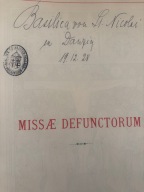 Missae defunctorum. Mszał pogrzebowy dla klasycznego rytu rzymskiego 1922