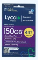 Lycamobile DE SIM Karte Internet International Plus XXL 150GB 50GB EU