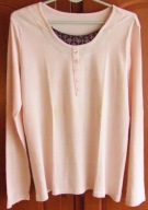 Bluzka bawełniana jasnoróżowa dekolt ze wstawką 40/42 Sheego