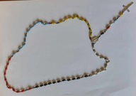 Kolorowy stary różaniec misyjny / 5 kolorów | PRL, vintage, retro