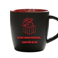 Prezent na Walentynki kubek z grawerem CZERWONY środek HIT