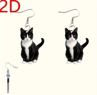 Kolczyki z czarno-białym kotkiem Gramy dla WOŚP