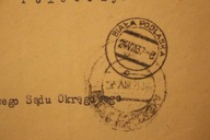 BIAŁA PODLASKA 1937 - STARA KOPERTA + 3 ZNACZKI + 7 PIECZĄTEK