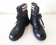 buty trzewiki trapery CCC DeeZee 35 dziewczęce czarne ściągacz napis