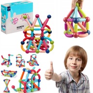 KLOCKI MAGNETYCZNE KONSTRUKCYJNE EDUKACYJNE DLA DZIECI STICK PATYCZKI 120EL