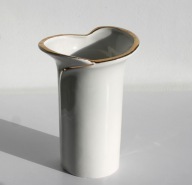 Wazon glamour porcelana Fena Porzellan Goldrand biały, złocenia, 11,5 cm