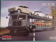 Ciągnik + naczepa STAR C-25 LOHR + 5x SYRENA 104, 1:25 ANGRAF MODEL nr 211
