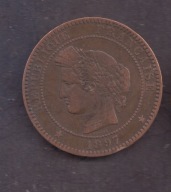 Francja - 10 Centimes 1897 rok - mennica A