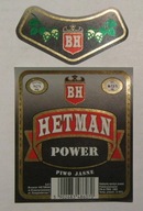 STARA ETYKIETA PIWO JASNE HETMAN POWER BROWAR KRASNYSTAW + KRAWATKA