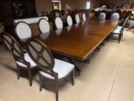 STYLOWY ANGIELSKI DUŻY STÓŁ Konferencyjny 465 cm 12 KRZESEŁ 20 osób meble