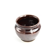 Donica Ceramiczna Brązowa Szkliwiona Vintage PRL Osłonka Retro lata 70