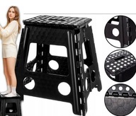 TABORET SKŁADANY PODEST KRZESEŁKO KRZESŁO KUCHENNE DO PRACY 40CM CZARNY