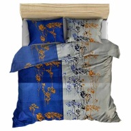 pościel z flaneli 160x200 + 2x70x80 zamek F 17-2 Kminek niebieski