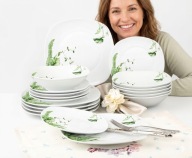 ZESTAW OBIADOWY 6 osób 18szt. CERAMIKA Liść Paproci
