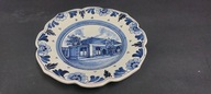 Stary ozdobny talerzy porcelanowy Delft Holland