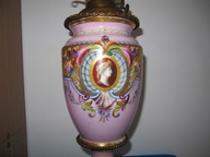REZERWACJA-[@bq] Pałacowa Porcelanowa Lampa Naftowa XIXw