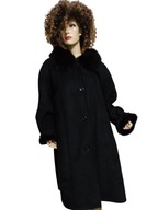 idealny lekki sztuczny kożuch z naturalnym futrem lisa 46/48