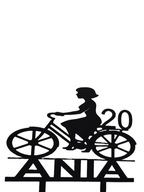 topper na tort dekoracja urodziny personalizacja PANI NA ROWERZE!!!