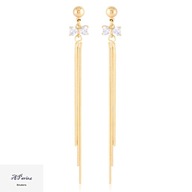 Eap22393 Kolczyki złocone sztyft wiszące kokardka