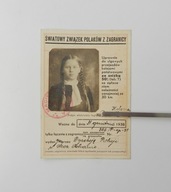 LEGITYMACJA KOLEJOWA - ŚWIATOWY ZWIĄZEK POLAKÓW Z ZAGRANICY - CIESZYN, 1938