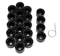 VW VOLKSWAGEN NAKŁADKI KAPSLE NA ŚRUBY FELG LOGO 17 mm 16+4 antykradzieżowe