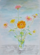 KWIATY 2 akwarela papier A4