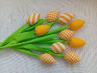 TULIPANY Z MATERIAŁU 35 cm, BUKIET 10 sztuk