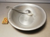 STARA MISKA ALUMINIOWA WP LWP 1954 rok OLKUSZ plus ŁYŻKA WOJSKOWA WP