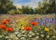 Łąka" obraz olejny na płótnie 30x40cm , oryginał Garncarek Al,,,