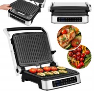 GRILL ELEKTRYCZNY SKŁADANY OPIEKACZ STOŁOWY 2100W MOCNY 3 TRYBY PANEL LED