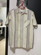 W Koszula Vailent pionowe kolorowe pasy kieszeń 55% len 45% wiskoza M