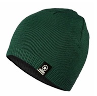 Męska czapka zimowa ciepła dwustronna butelkowa zieleń i czarna 2w1