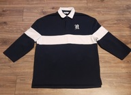 Bluza męska polo M Rita Ora Primark bawełna granat z białymi wstawkami