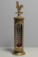 Stara Miniaturowy termometr z kurkiem Metal – Węgry lata 80. Vintage 7 cm