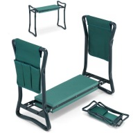KRZESŁO OGRODOWE METALOWE ZIELONE KLĘCZNIK ORGANIZER TABORET ŁAWKA MOCNY