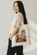 BAWEŁNIANA TORBA typu shopper na zakupy z nadrukiem