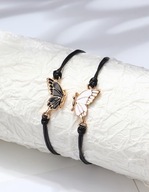 ZESTAW 2 BRANSOLETEK Z MOTYLEM PREZENT BRANSOLETKI BFF PARA MAMA RODZINA