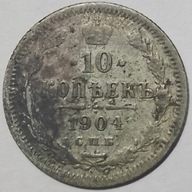Rosja. 10 kopiejek 1904 Mikołaj II