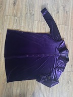 Płaszczyk, żakiet długi 46 A.H. EXCLUSIVE welur fiolet cudny