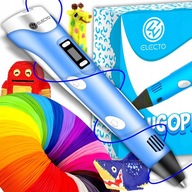 Długopis 3D dla dzieci - zestaw startowy, 160m filamentu, niebieski