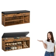 SZAFKA PÓŁKA NA BUTY Z SIEDZISKIEM DREWNO 10X44X30 CM