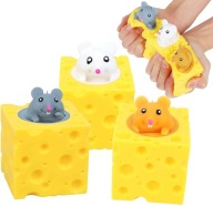 GNIOTEK ANTYSTRESOWY DO ŚCISKANIA MYSZKA SER GUMA WIELOKOLOROWY 5X5 CM