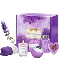KULE DO KĄPIELI SPA ŚWIECA MYDŁO SÓL 100% NATURALNE ZESTAW LAWENDA PREZENT