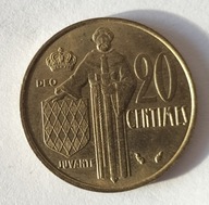 Moneta Monako 20 centimes 1975