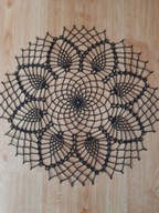 Serwetka szydełkowa czarna 38cm rękodzieło