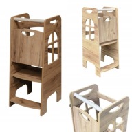 POMOCNIK KUCHENNY MONTI KID WOOD STYLE MONTESSORI REGULOWANY KITCHEN HELPER