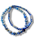 LL80 Bransoletki zestaw 2 sztuk kamienie 4mm 6mm LAPIS LAZULI - 16-17 cm
