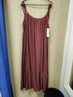 Sukienka bordowa ramiączka muślinowa, bawełna r. Uni Italy !!!