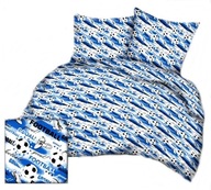 pościel bawełna lux 140x200 1x70x80 guzik B 346-3 football niebieski